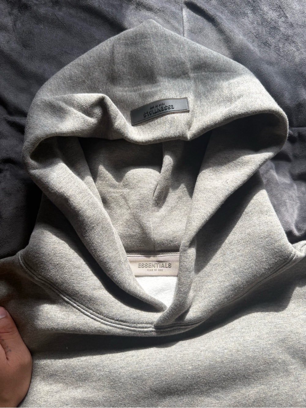 Men’s Hoodie Sweatshirt - Light Gray - Picture 5 of 7